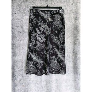 Vintage First Option Chiffon Midi Skirt Med‎ Artsy Print Lined Modest Pull On